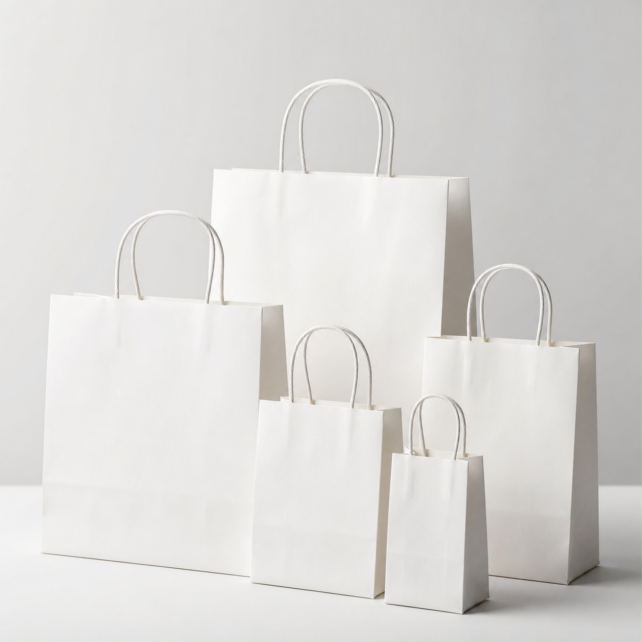 カスタム白クラフト紙袋の商品サンプル画像